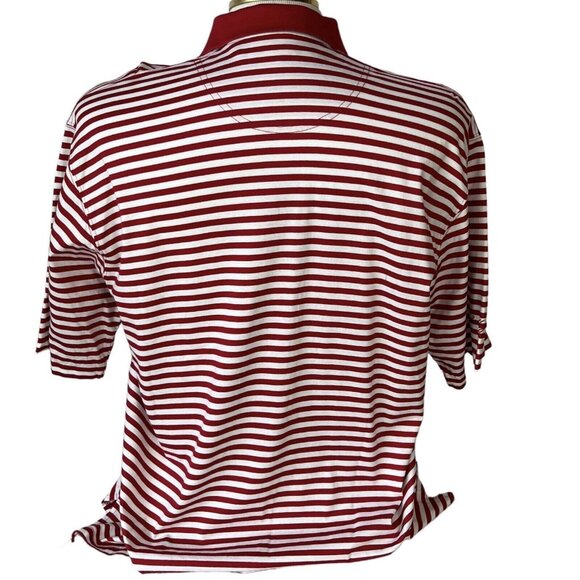 Ben Hogan Golf Polo Shirt Mens Large Red White Striped - Picture 2 of 8